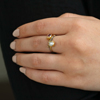 Pink Sapphire and Pearl Blackened Silver and Gold Seafire Ring