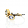 Sapphire and Diamond Blackened Silver and Gold Seafire Ring