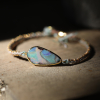 Hand Woven Opal Ellipse Silk Gold Bracelet