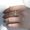 Talisman Engraved Sun Ray Diamond Ring