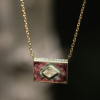 Diamond Enamel 18k Gold Necklace