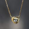 Engraved Heart Rustic Diamond 18k Necklace