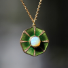 Moonlight Opal Ombre Enamel Diamond Necklace