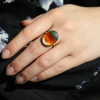 Landscape Agate 18k Gold Ring