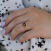 Pink Tourmaline Orbit Diamond Band Ring