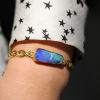 Gold Twist Boulder Opal Cuff Bracelet