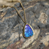 Opal Ellipse Halo Necklace