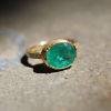 Emerald Orbit 18k Gold Oval Ring