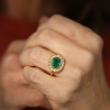 Emerald and Diamond Crown Ring