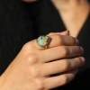 Boulder Opal Teardrop 18k Gold Ring