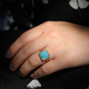 Square Australian Boulder Opal Ring