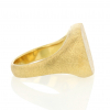 18k Gold Engraved Scratched Signet Ring