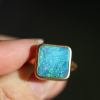 Square Australian Boulder Opal Ring