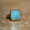 Square Australian Boulder Opal Ring