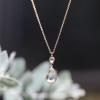 Rose Cut Diamond 18k White Gold Necklace