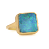 Square Australian Boulder Opal Ring