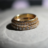 12 Stone Diamond French Eternity 18k Gold Ring