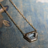 Trapezoidal Rose Cut Diamond 18k Gold Necklace