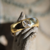 Square Rose Cut Diamond 18k Gold Gypsy Band Ring