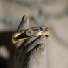 Oval Rose Cut Diamond 18k Gold Gypsy Band Ring