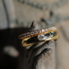 Oval Rose Cut Diamond 18k Gold Gypsy Band Ring