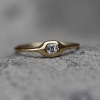 Ascher Cut Small Diamond Gold 18k Ring
