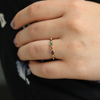 Blue Topaz, Amethyst, Sapphire and Tourmaline Simple Ring