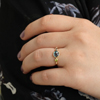 Blue Tourmaline, Chrysoberyl and Diamond Simple Ring