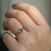 Blue Tourmaline, Chrysoberyl and Diamond Simple Ring