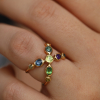 Multi Gemstone Croisee Ring