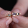 Garnet, Blue Sapphire and Diamond Simple Ring
