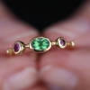 Garnet Tsavorite and Spinel Simple Band Ring