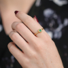 Small Round Emerald 18k Gold Ring
