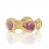 Pink Sapphire Sculpted Eternity Band