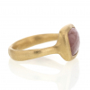 Pink Sapphire Rectangle 18k gold Sculpted Ring