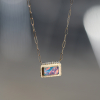 Australian Opal and Pave Diamond 14k Gold Necklace