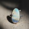 Vertical Asymmetrical Boulder Opal Ring