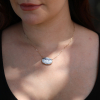 Oval Checkerboard Dendritic Opal Necklace