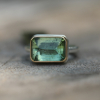 Rectangular Inverted Green Tourmaline ring