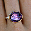 Oval Inverted Faceted Amethyst Ring