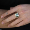 Small Rectangular Rose Cut Mint Quartz Ring