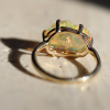 Mexican Fire Opal All Gold Prong Ring