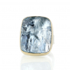 Large Vertical Rectangular Surface Cut Aquamarine Ring