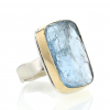 Large Vertical Rectangular Surface Cut Aquamarine Ring