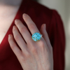 Kingman Turquoise Silver and Gold Ring