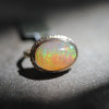 All Gold Mexican Fire Opal Ring