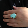 Sonorian Mountain Turquoise Silver and Gold Ring