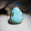 Sonorian Mountain Turquoise Silver and Gold Ring