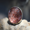 Vertical Seven Mineral Stone Silver and Gold Ring