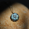 Labradorite Flower with Diamond Gold Necklace